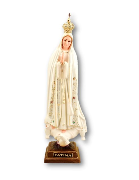 1025 - Our Lady of Fátima Peinted 27cm w/Crystal Eyes