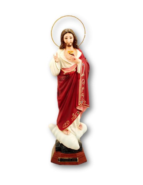 1020 - Sacré Coeur de Jesus 27cm a/Yeux en Cristal