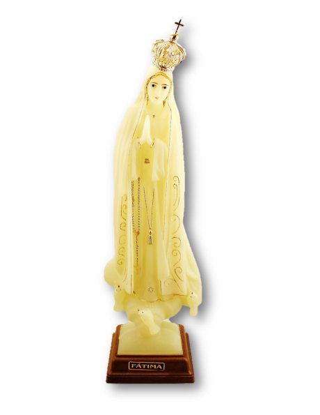 1058- Our Lady of Fátima Fluorescent 34cm with Painted eyes