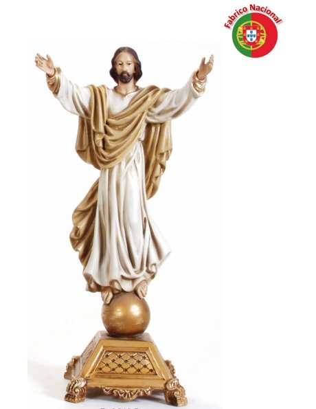 613 Bege - Cristo Ressuscitado c/Base 56x21cm em Resina
