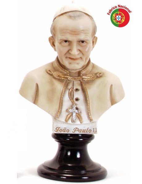 600 - Busto Papa Joaõ Paulo II 25x15cm em Resina