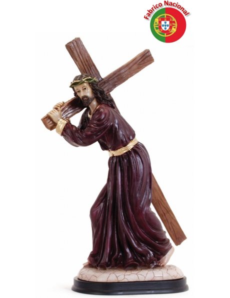 427 -  Christ Carrying the Cross  40x19cm  in Resine
