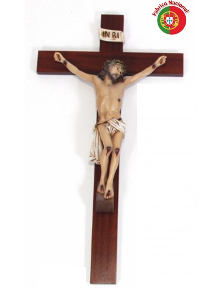701 -  Wood Crucifix  65x35cm  w/ Christ in Resine