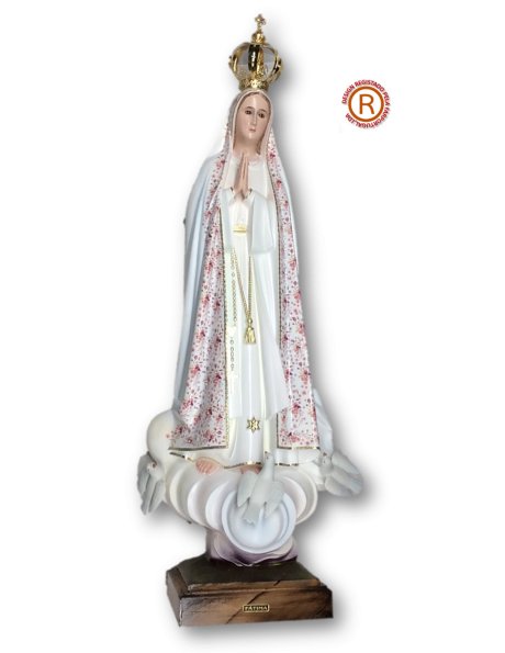 Our Lady of Fátima W/Flowered Design 95cm with Crystal eyes