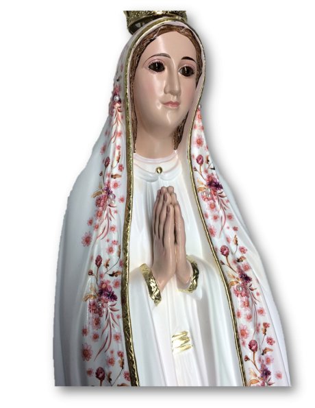 Our Lady of Fátima w/Flowered Design 70cm with Crystal eyes