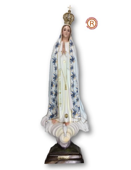 1036/F - Our Lady of Fátima W/Flowered Design 55cm with Crystal eyes