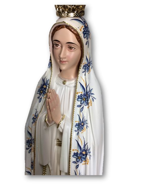 1042/F - Our Lady of Fátima w/Flowered Design 55cm with Painted Eyes