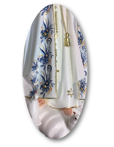 1040/F - Our Lady of Fátima w/Flowered Design 35cm with Painted Eyes