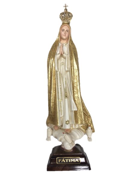 1024/D - Our Lady of Fátima Golden Color 27cm with Painted eyes
