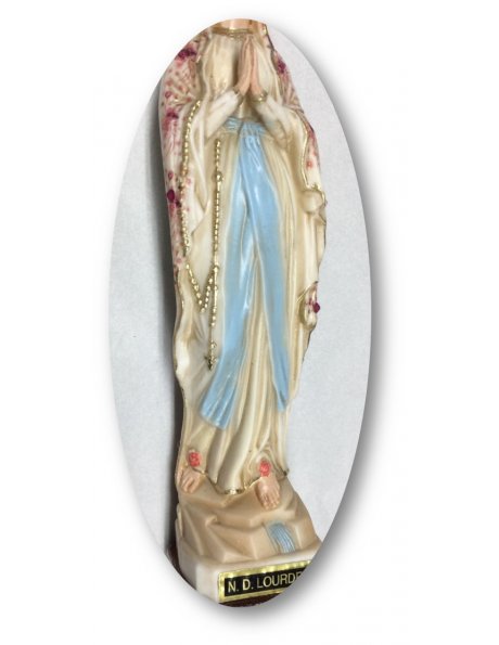 1188/VF - N. D. de Lourdes a/Design Fleurie et Peinture Vieilli 18cm