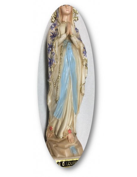 1188/VF - N. D. de Lourdes a/Design Fleurie et Peinture Vieilli 18cm